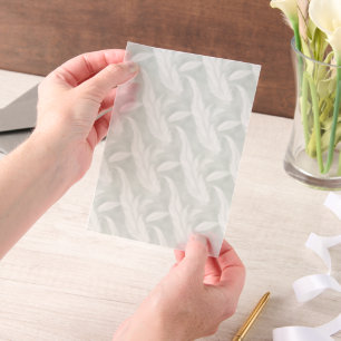 Staubgrün und weiße Federn Vellum Overlay