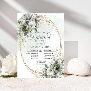 Staubgrüne botanische Probe-Dinner-Einladung Einladung