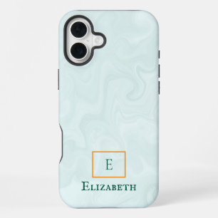 staubgrüner Marmor, anpassbar und personalisierbar iPhone 16 Plus Hülle