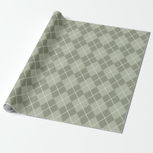 Staubgrünes Argyle-Geschenkpapier Geschenkpapier