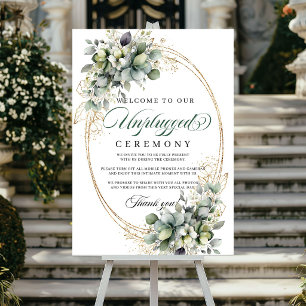 Staubgrünes Grünzeug Unplugged Zeremonie Hochzeit Poster