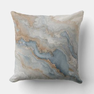 Staubig Blau Grau Beige Braun Abstrakt Kissen