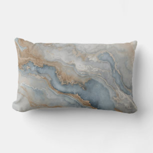Staubig Blau Grau Beige Braun Abstrakt Lendenkissen