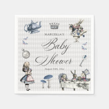 Staubig Blau & Rosa Alice im Wunderland Babyparty