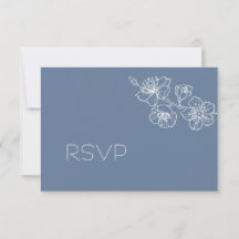 Staubig Blau Weiße Florale Linienkunst RSVP