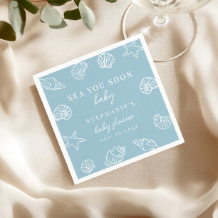 Staubig Blaue Meer Du Bald Küstenstrand Babyparty Serviette