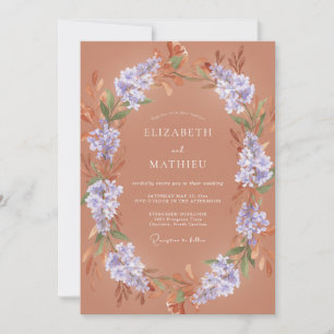 Staubig lila florale ätherische Hochzeit Einladung
