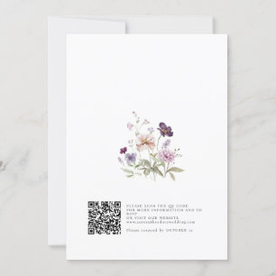 Staubig lila Lavendel-Wildblumengarten-Hochzeit Einladung
