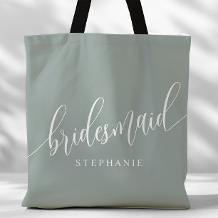 Staubig Sage Brautjungfer Moderne Schrift