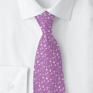 Staubig Violette Winzige Blumen Krawatte