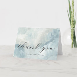 Staubige blaue ArtisticAbstract Brushstrokes Dankeskarte