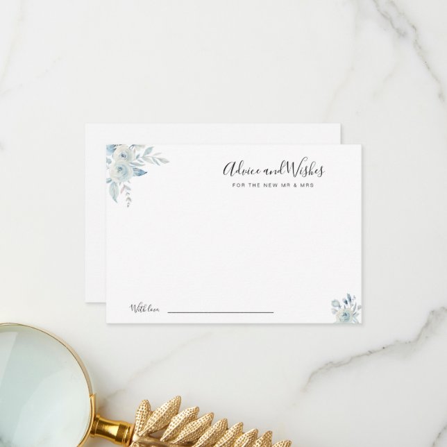 staubige blaue Blüten Ratschläge und Wünsche Karte (Vorderseite/Rückseite Beispiel)