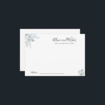 staubige blaue Blüten Ratschläge und Wünsche Karte<br><div class="desc">Ein staubblaues Design mit schönen Aquarellfarben-Blume. Sie können die Farben und Textdetails ändern.</div>