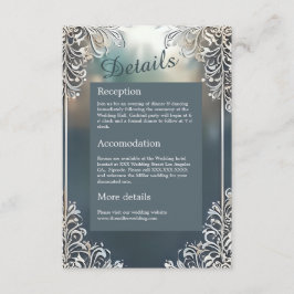 staubige blaue Kunst Deko verzierte Rahmenhochzeit Begleitkarte