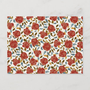 Staubige Elegante Goldene Rote Rosenblüten Hochzei Postkarte