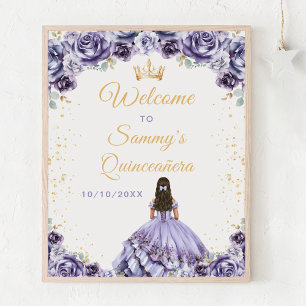 Staubige Lila Prinzessin Quinceañera Willkommen Poster