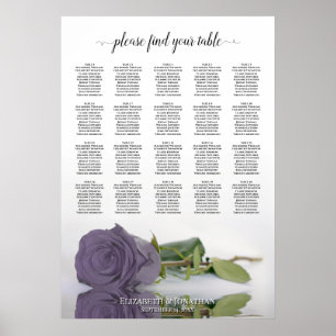 Staubige lila Rose 20 Tisch Hochzeit Sitzordnung Poster