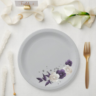 staubige lila weiße Blumen botanisch Pappteller