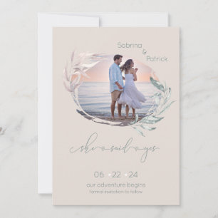 Staubige Palomino-Rose-Blatt-Foto  Save The Date