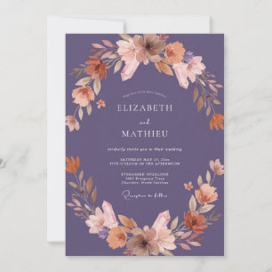 Staubige Pflaumenblüten-Hochzeit Einladung