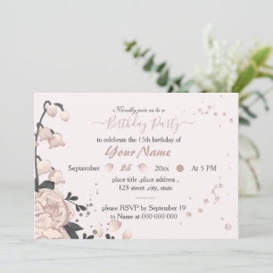 staubige, rosa dunkelgraue Blume phantastischer Ge Einladung