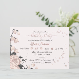 staubige, rosa dunkelgraue Blume phantastischer Ge Einladung