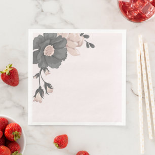 staubige, rosa graue Blume mit niedlichen Knospen  Serviette