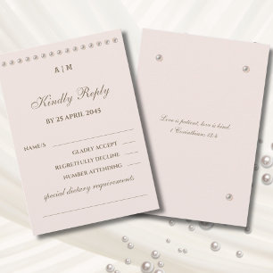 Staubige Rosa Perle Christliche Hochzeits-RSVP-Kar RSVP Karte