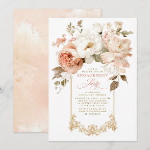 Staubige Rose Beige Erdige Botanische Verlobungsfe Einladung