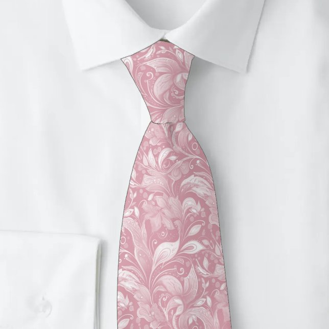 Staubige Rose Botanical Batik Krawatte (Von Creator hochgeladen)