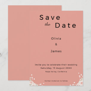 Staubige Rose Elegant Minimalistisch Geflüsterte B Save The Date