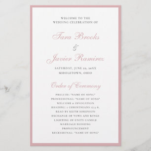 Staubige Rose Elegante formelle Budget-Hochzeitspr Flyer