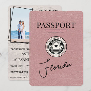Staubige Rose Florida Reisepass Save The Date