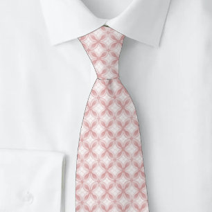 Staubige Rose Geometrisches Floral Krawatte