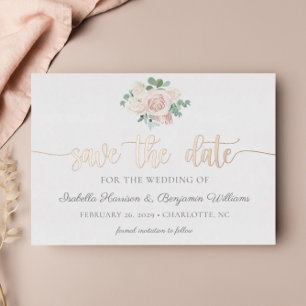 Staubige Rose Gold Save-The-Date-Ankündigung Folieneinladung