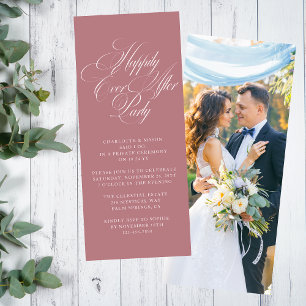 Staubige Rose Hochzeit-feier-Foto-Empfang Einladung