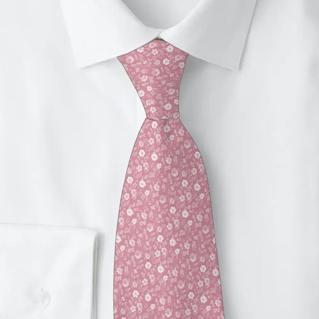 Staubige Rose Kleine Blumen Krawatte (Von Creator hochgeladen)