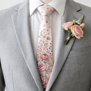 Staubige Rose & Mauve Florale Romantische Frühling Krawatte