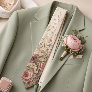 Staubige Rose & Mauve Florale Romantische Frühling Krawatte