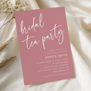 Staubige Rose Moderne Boho-Brautparty-Teegesellsch Einladung
