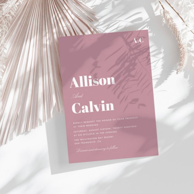 staubige Rose Moderne Hochzeitseinladung Einladung (Von Creator hochgeladen)