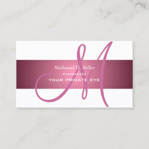 Staubige Rose Monogramm/DIY-Hintergrundfarbe Visitenkarte