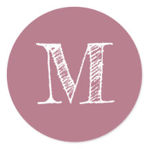 Staubige Rose Monogramm Initiale
