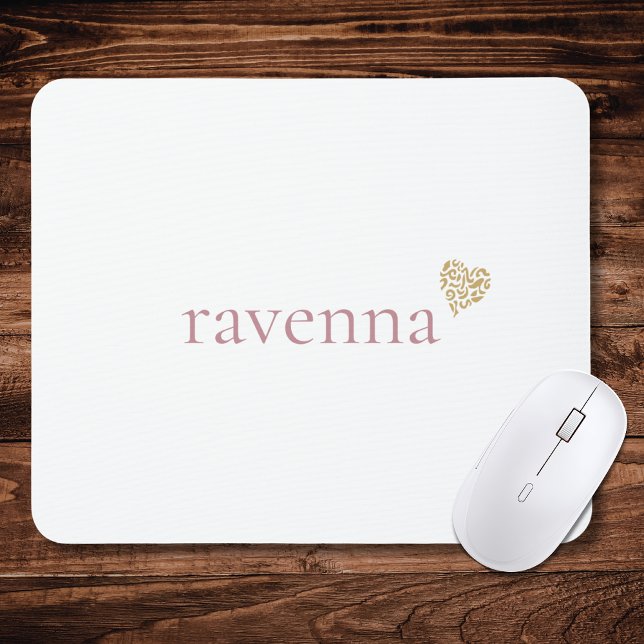 Staubige Rose Personalisierter Name Gold Leopard H Mousepad (Von Creator hochgeladen)
