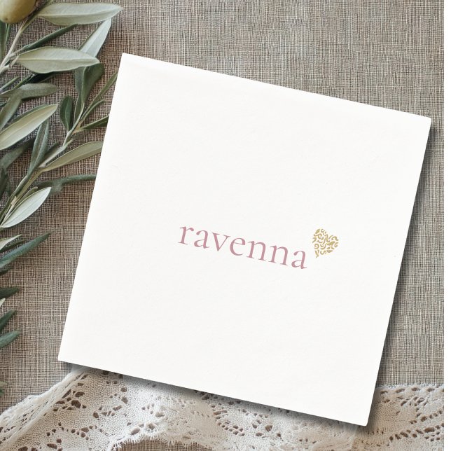 Staubige Rose Personalisierter Name Gold Leopard H Serviette (Von Creator hochgeladen)
