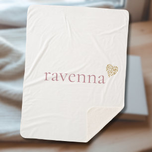 Staubige Rose Personalisierter Name Gold Leopard H Sherpadecke
