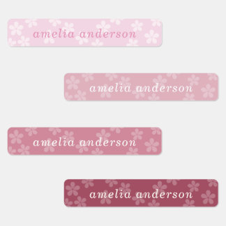 Staubige Rose Sanfte Pinke Blumige Schule Wasserdi Etiketten