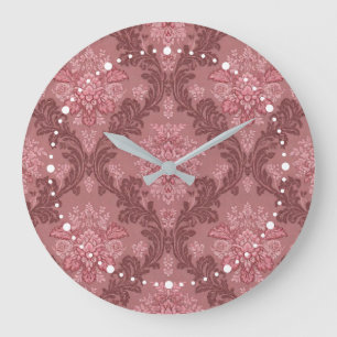 Staubige Rose Sanftes Rosa Burgund Elegantes Damas Große Wanduhr