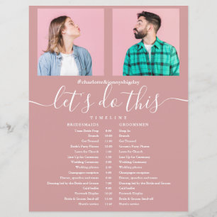 Staubige Rose Schriftfoto Hochzeitsplan Zeitplan