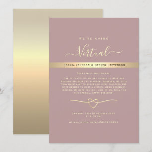 Staubige Rose Virtuelle Hochzeitseinladung Einladung